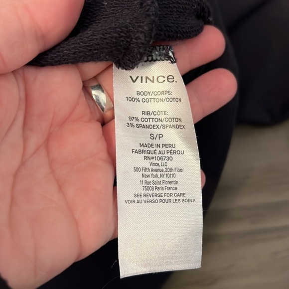 VINCE COTTON BLACK PULLOVER CREWNECK OVERSIZED SWEATER  SMALL - Picture 8 of 10